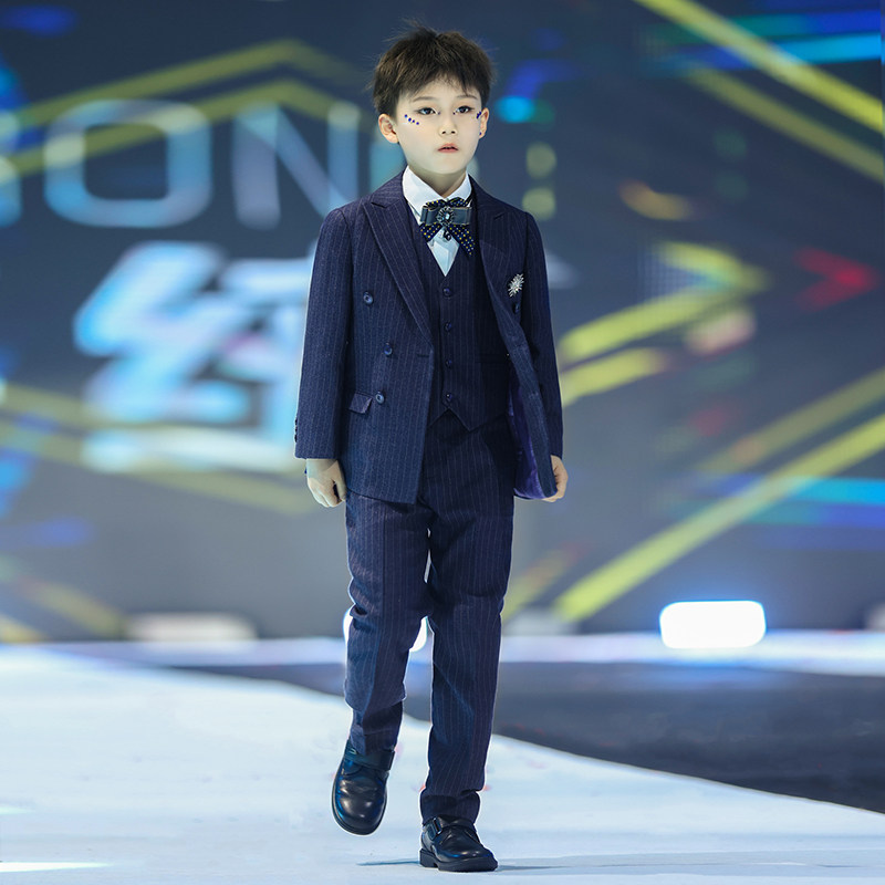 儿童西装套装男童礼服走秀钢琴演奏礼服主持人生日花童小西服秋冬
