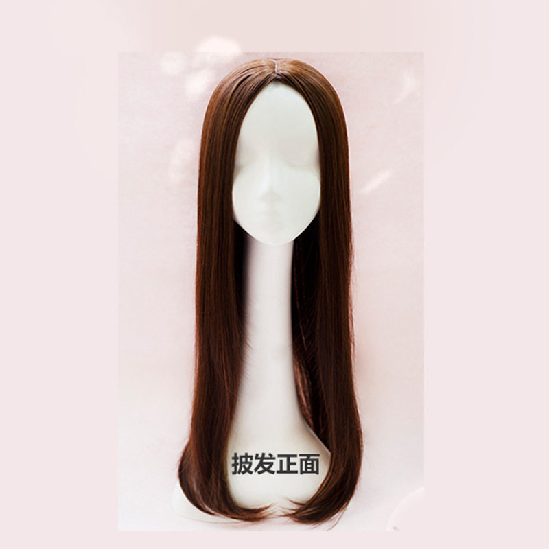 假发女中分刘海长直发假发补发块带头顶刘海片隐形长发假发片