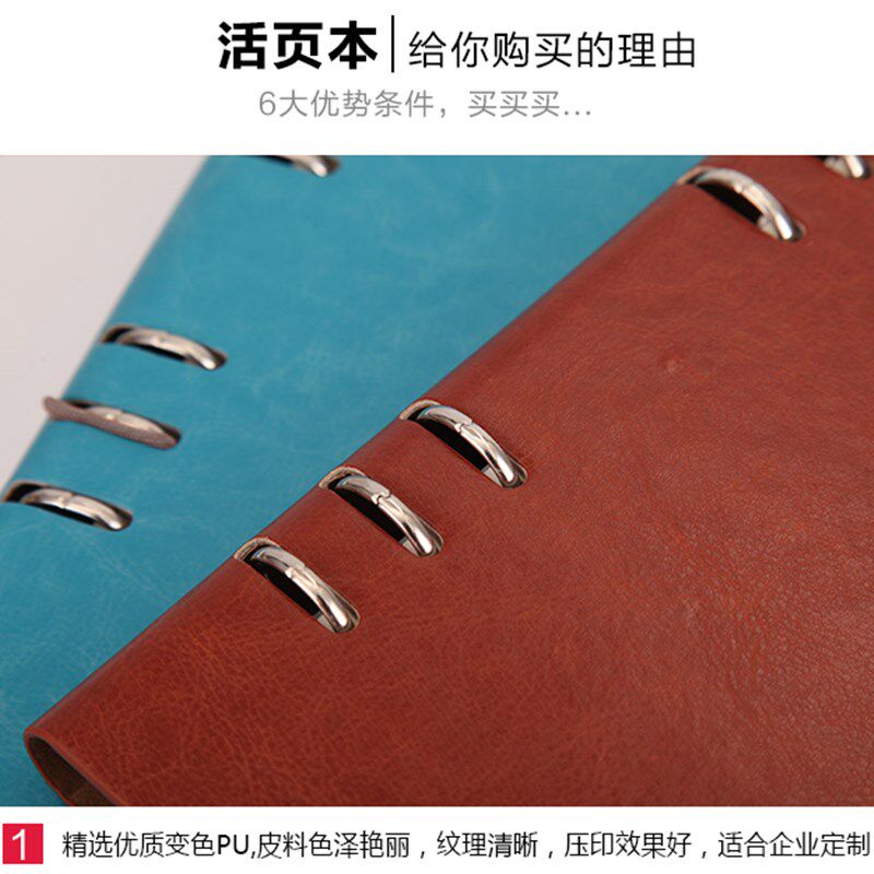 活页笔记本定制可拆卸记事本商务办公会议记录本a5b5可印logo日记