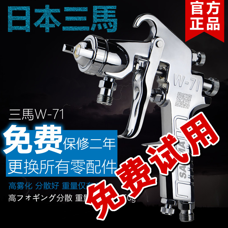 日本三马W-71喷漆枪油漆喷枪汽车家俱高雾化空气喷壶喷枪喷漆工具