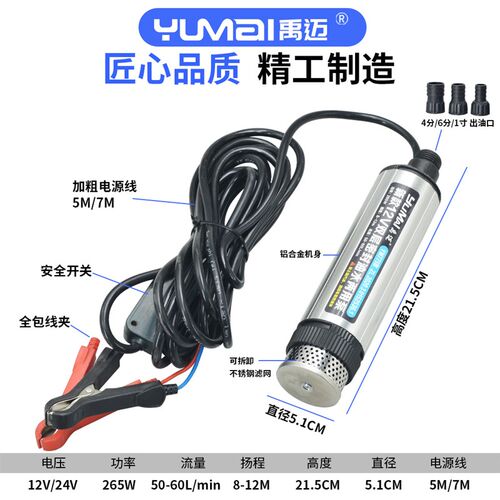 大功率柴油泵12V抽油泵24V小型电动潜水泵220V自吸式水泵
