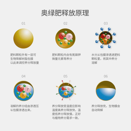 奥绿1号5号A2/318s/315s颗粒缓释肥通用多肉植物盆栽月季兰花卉肥