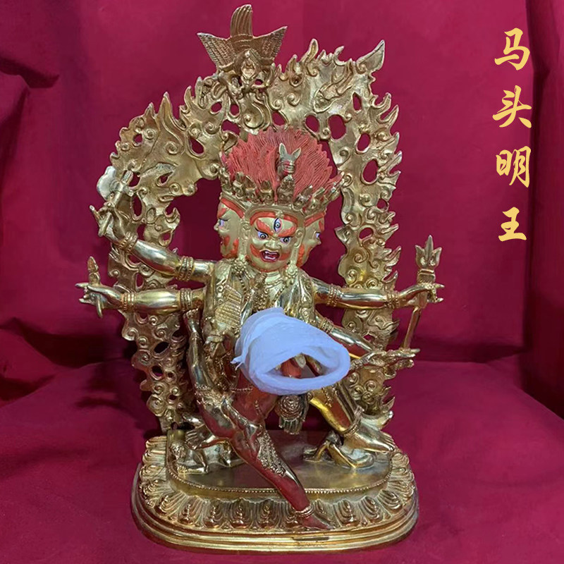 马头明王佛像护发纯铜10寸15寸鎏金供奉西藏藏传铜佛像桌面摆件