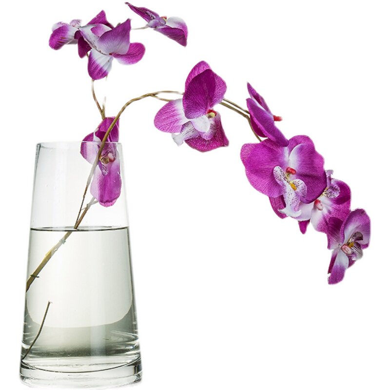 明瑞制品新款水晶无铅玻璃台面餐桌白搭花瓶简约欧式茶桌田园摆件