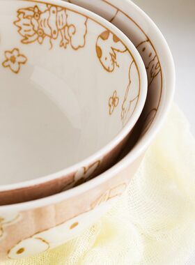 卡通工房12生肖碗釉下彩创意陶瓷碗米饭碗面汤碗景德镇日式餐具