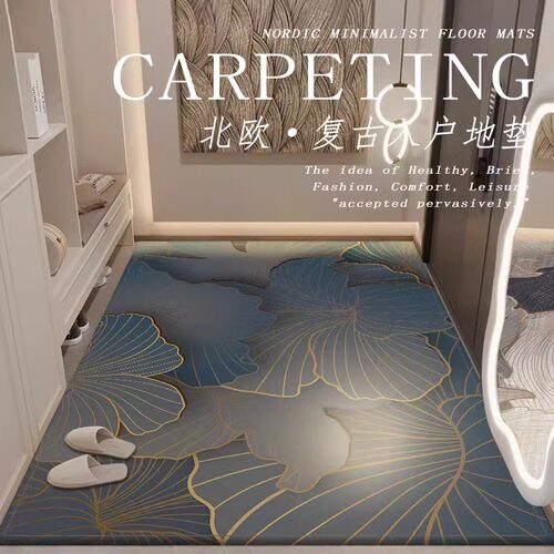 欧式入户门地垫2024新款轻奢玄关进门脚垫门口家用门垫可裁剪地毯