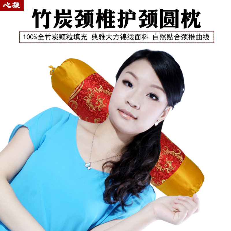 竹炭颈椎枕头修护颈椎成人睡觉脊椎加大圆枕头硬单人圆柱形护颈枕