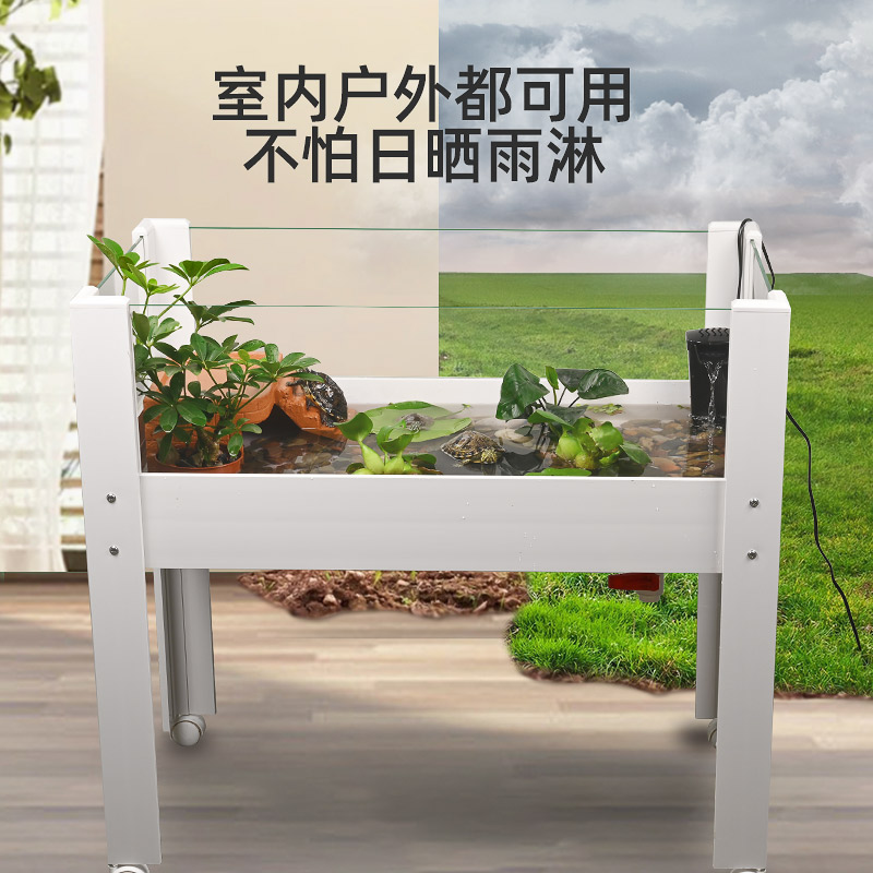 乌龟饲养缸带晒台爬台大型家用养乌龟专用生态造景饲养箱底部排水图片