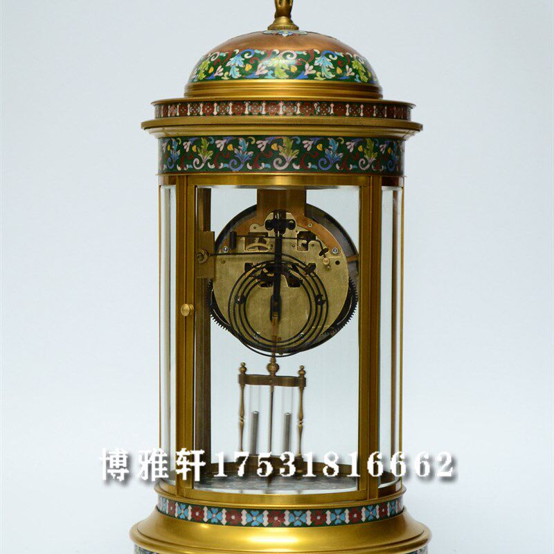 钟表景泰蓝仿金座钟欧式仿宫廷机械报时座钟电影道具样板间壁炉钟