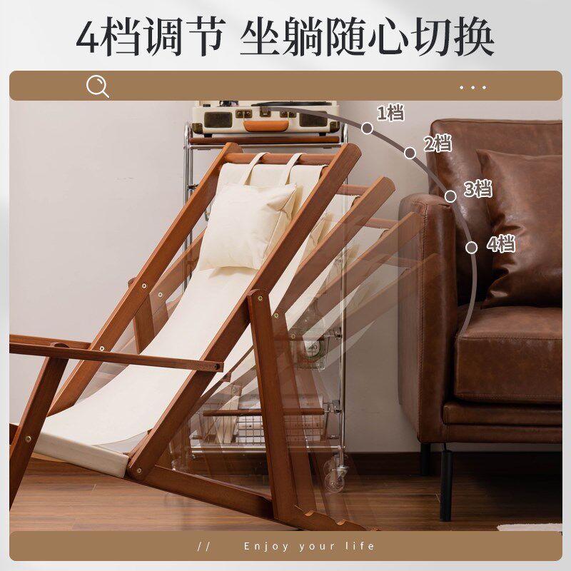 沙滩椅躺椅折叠午休结实耐用家用阳台休闲靠椅可坐可躺帆布午睡椅