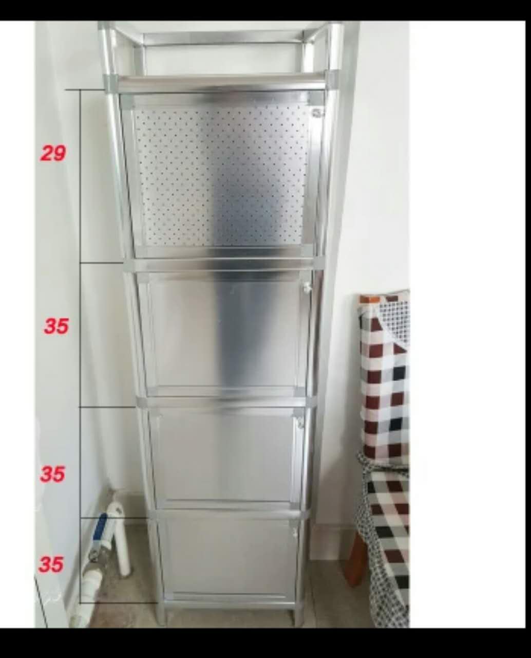 致力牌加厚钢化玻璃厨房碗厨阳台柜铝合金储物柜置物架防水防晒柜
