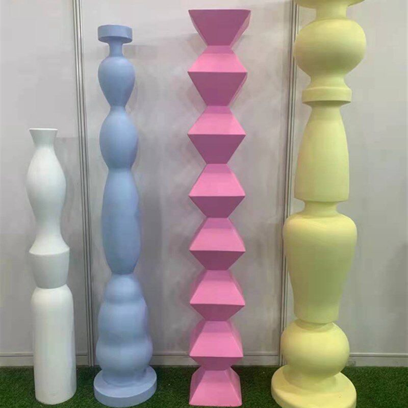 艺术美陈摄影摆件 玻璃钢罗马柱 婚庆道具造型柱酒吧别墅装饰圆柱