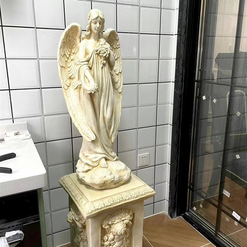 欧式天使人物装饰摆件婚庆道具户外庭院雕塑客厅落地摆件园艺人物