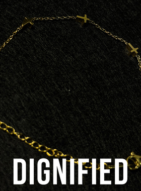 设计感复古轻奢金色十字架女手链