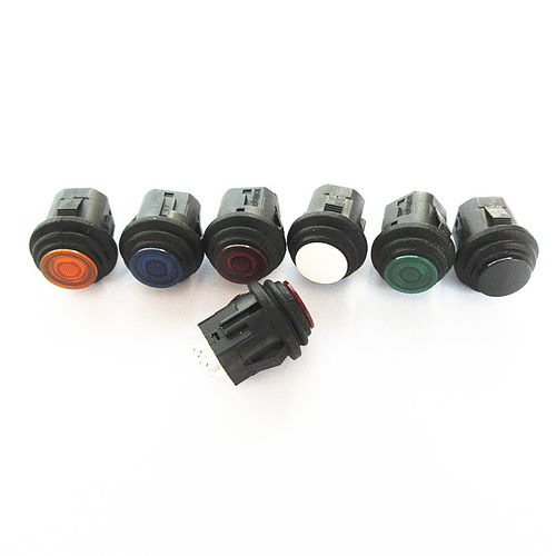 PB-1605卡式按钮开关16MM 防水开关带灯圆头防水自复位自锁