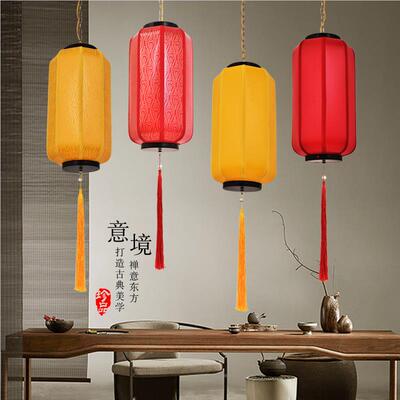 中国风仿古风新中式吊灯中式羊皮灯笼挂饰户外新布艺冬笼瓜灯笼