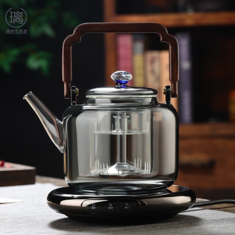 尚物提梁壶茶具玻璃蒸煮茶壶耐高温烧水泡茶家用电陶炉围炉煮茶器