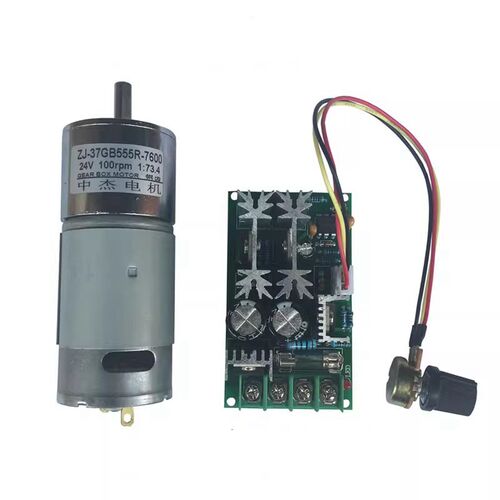 钢齿37GB555微型直流低速正反转小电机12V24V慢速可调速减速电机