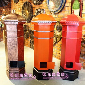 复古铁皮邮筒模型 1.5米红色大号邮箱 乐缘家居咖啡厅装饰用