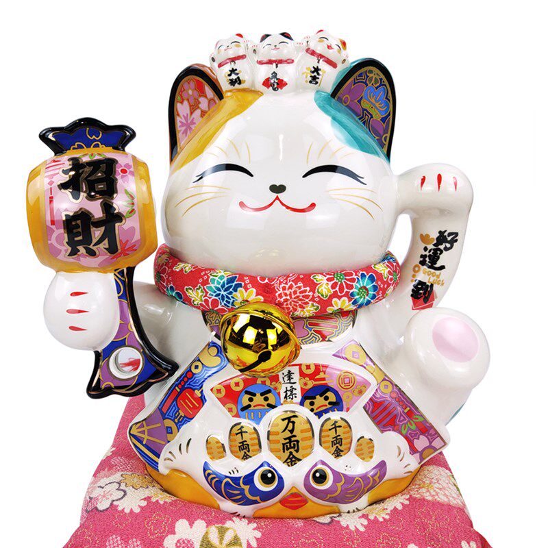 金石工坊招财猫摆件大号家内平安陶瓷存钱罐创意结婚礼品乔迁礼物