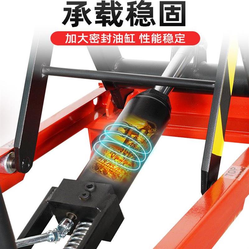 力拓 手动液压升降平台车移动剪叉式电动升降机小型简易式小推车