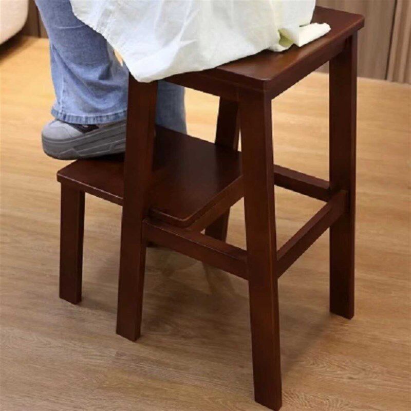 实木脚踏凳多功能梯凳家用椅子登高楼梯凳子置物架吧台椅化妆凳