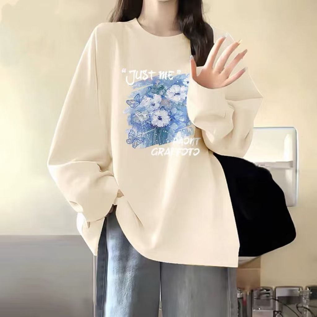 韩版纯棉长袖T恤女早秋季202长袖T恤