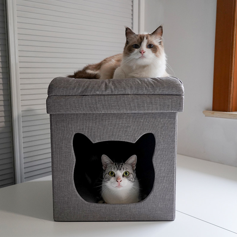 人猫共用沙发凳子窝组合猫屋狗窝封闭宠物家具床头柜猫窝冬季保暖