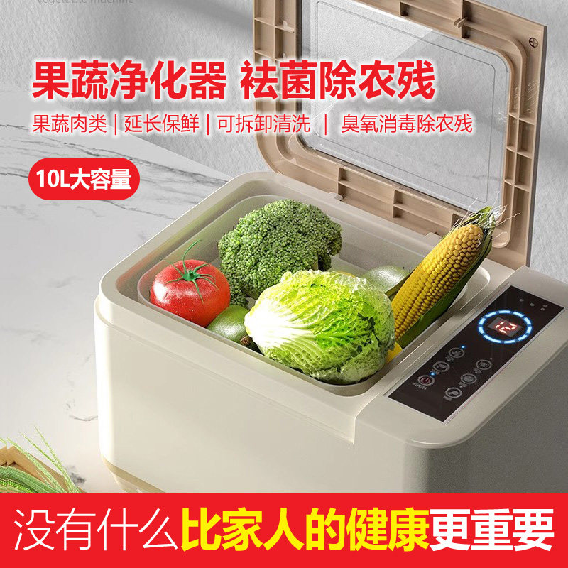 果蔬清洗机家用多功能蔬菜肉类水果臭氧消毒去农残全自动净化机器