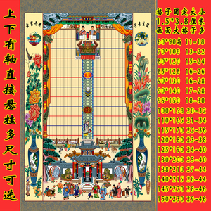 不褪色老式布供奉老祖宗家谱挂画卷轴家堂轴子族宗谱祖先牌位家普