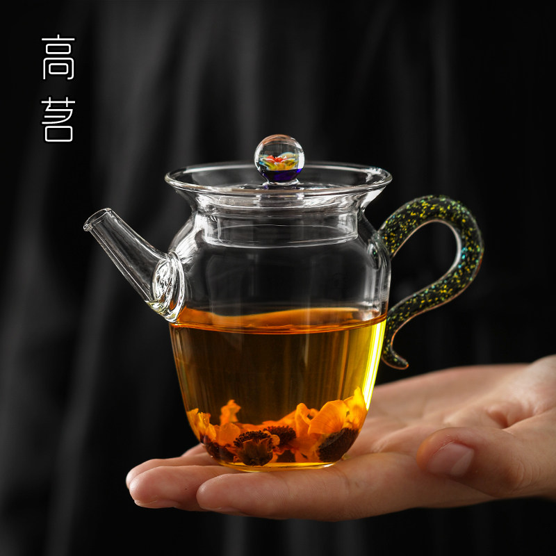全玻璃迷你小茶壶精致一人用女士功夫茶单壶手把壶小号泡茶壶家用图片