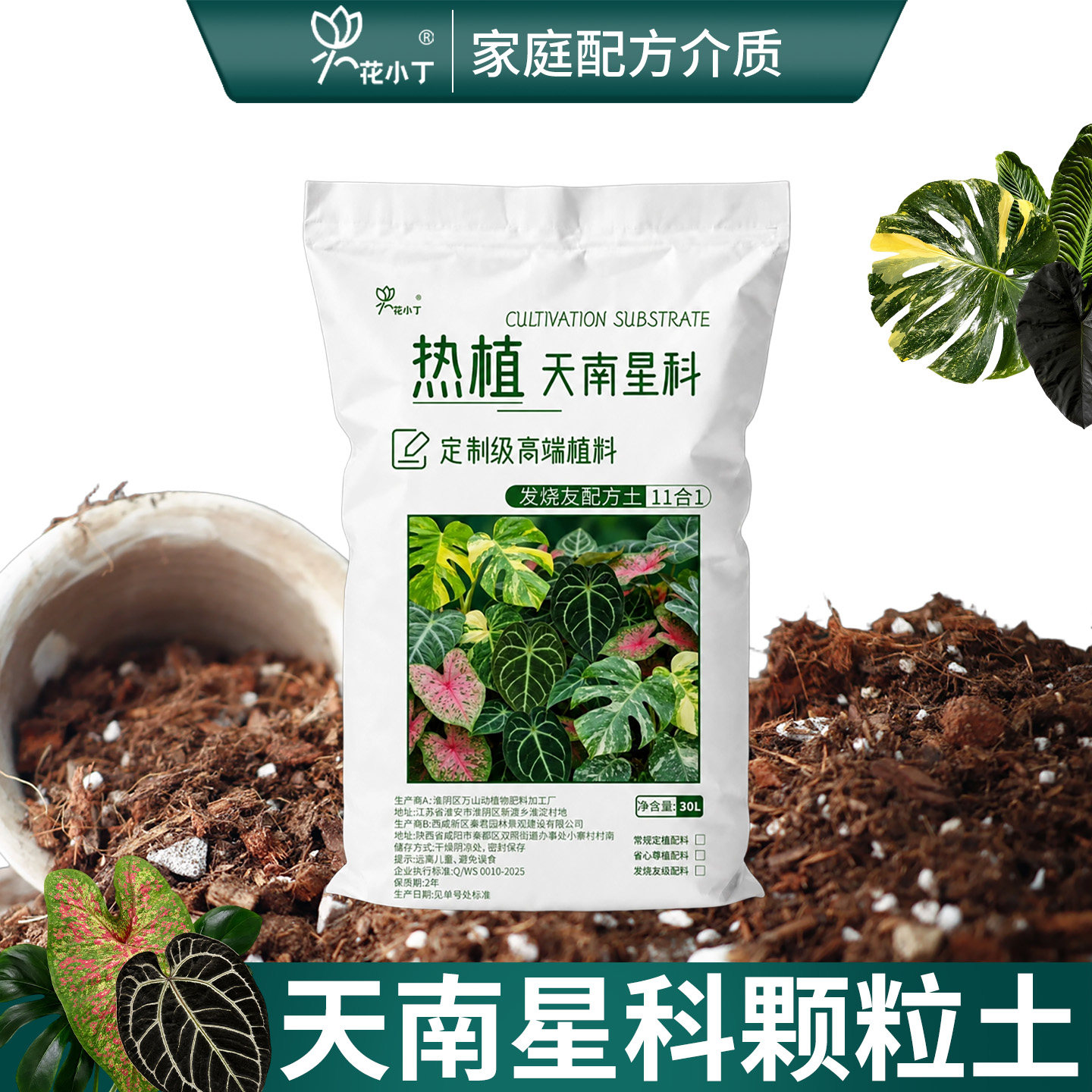 天南科星植物土种植龟背竹专用营养土室内盆栽海芋热值泥炭颗粒土