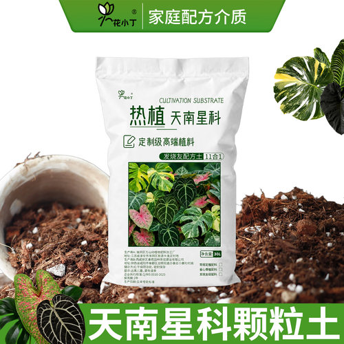 天南星科植物土种植龟背竹专用营养土室内盆栽海芋热值泥炭颗粒土