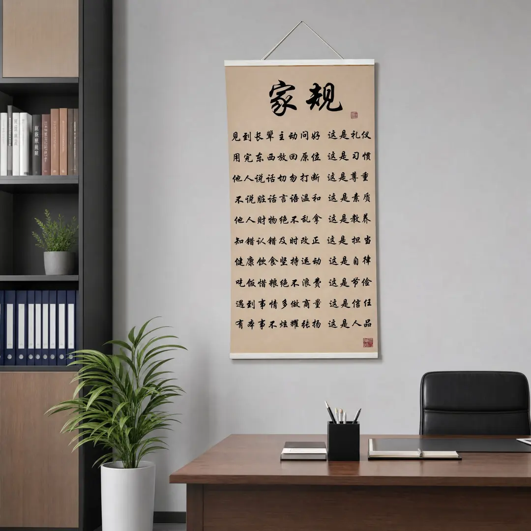 【下单立减50】【家规】家训中式书法挂画玄关书房客厅入户景_YB