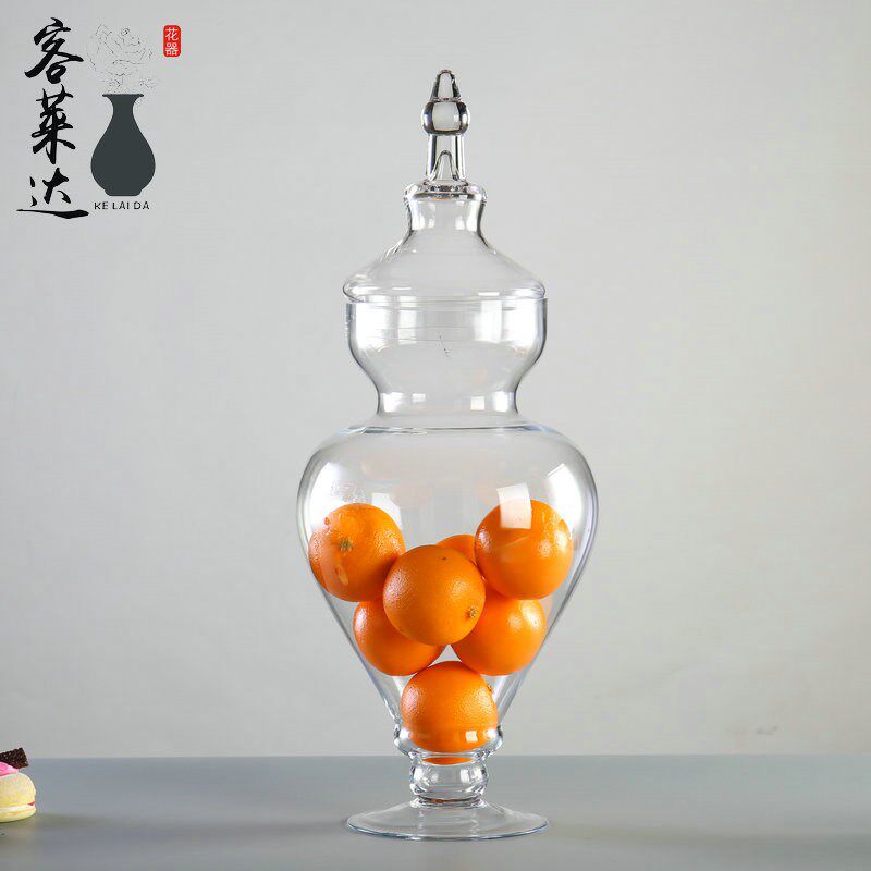 储物罐摆件北欧透明带盖装饰玻璃瓶柜台甜品台婚庆布置软装饰摆件