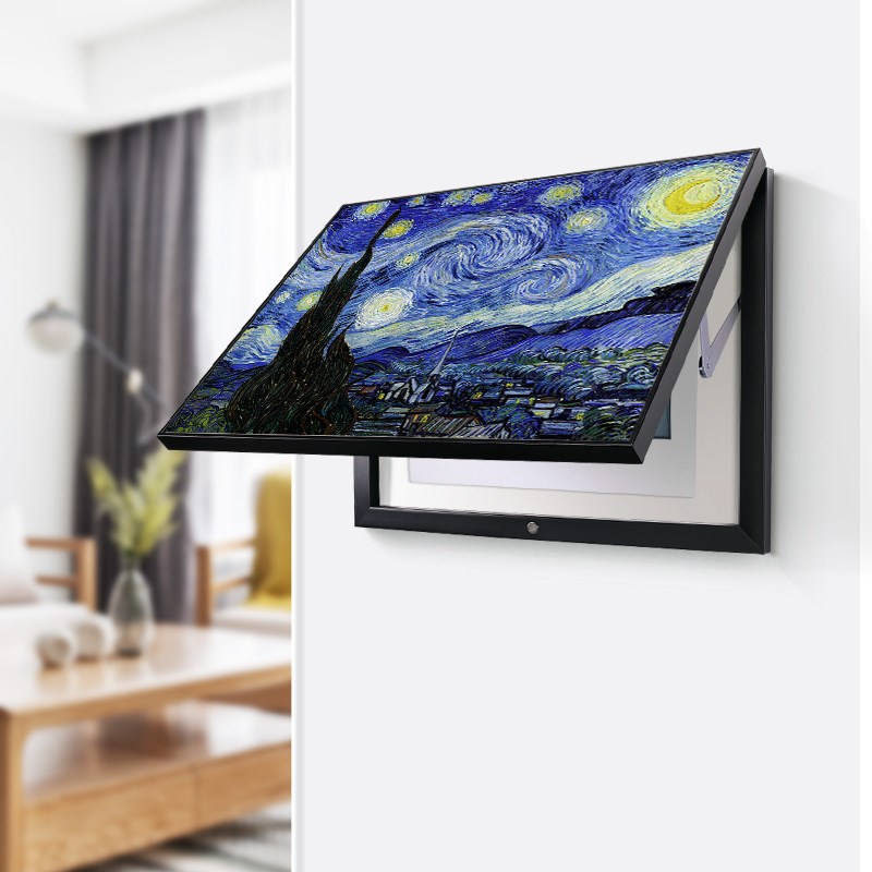 网红梵高名画电表箱装饰画杏花星空配电箱遮挡画电闸开关盒翻盖墙