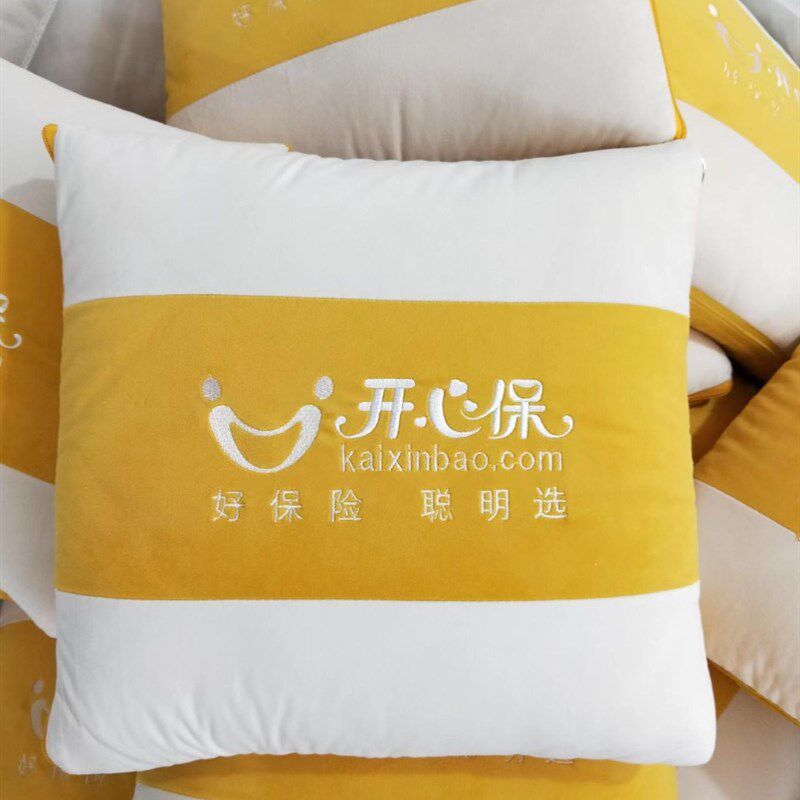 抱枕定制logo汽车沙发靠垫折叠被子两用企业礼品来图订做diy照片