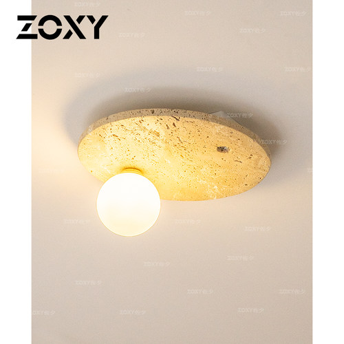 zoxy佐夕 中古黄洞石餐厅吸顶灯复古侘寂风民宿过道玄关卧室灯具