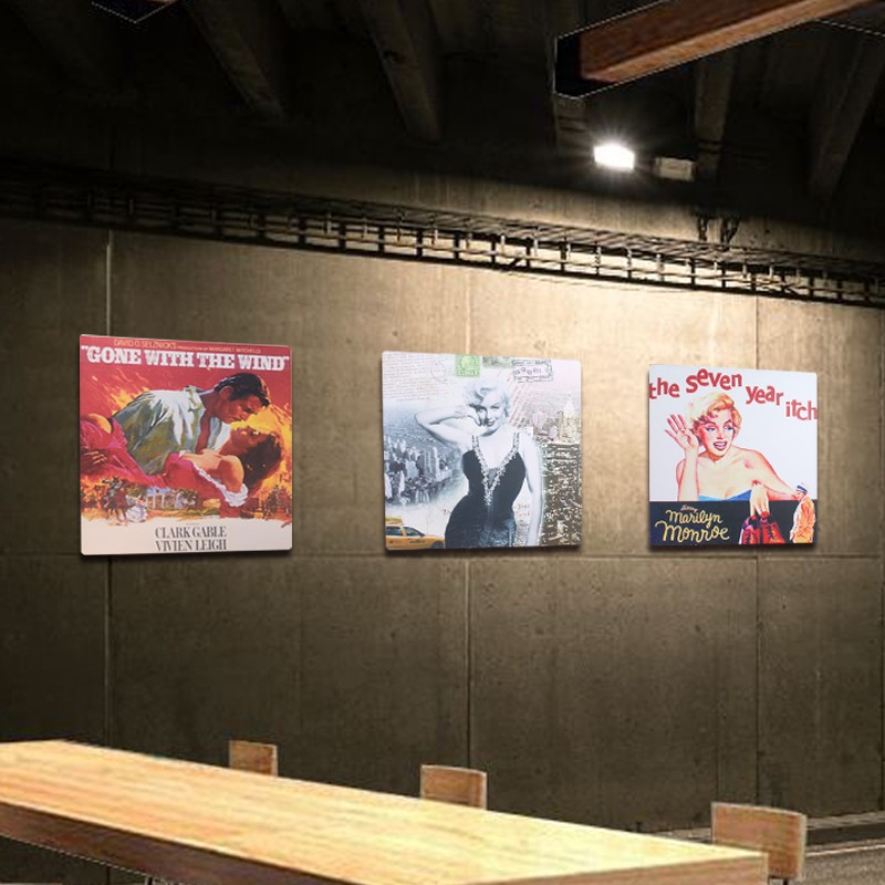 复古木板画装饰理发店酒吧挂画客厅卧室背景墙KTV网咖挂壁饰壁挂