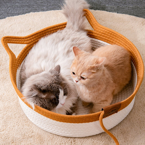 编织猫窝凉席四季通用夏季粗麻藤编猫床猫咪睡觉用的垫子宠物狗窝