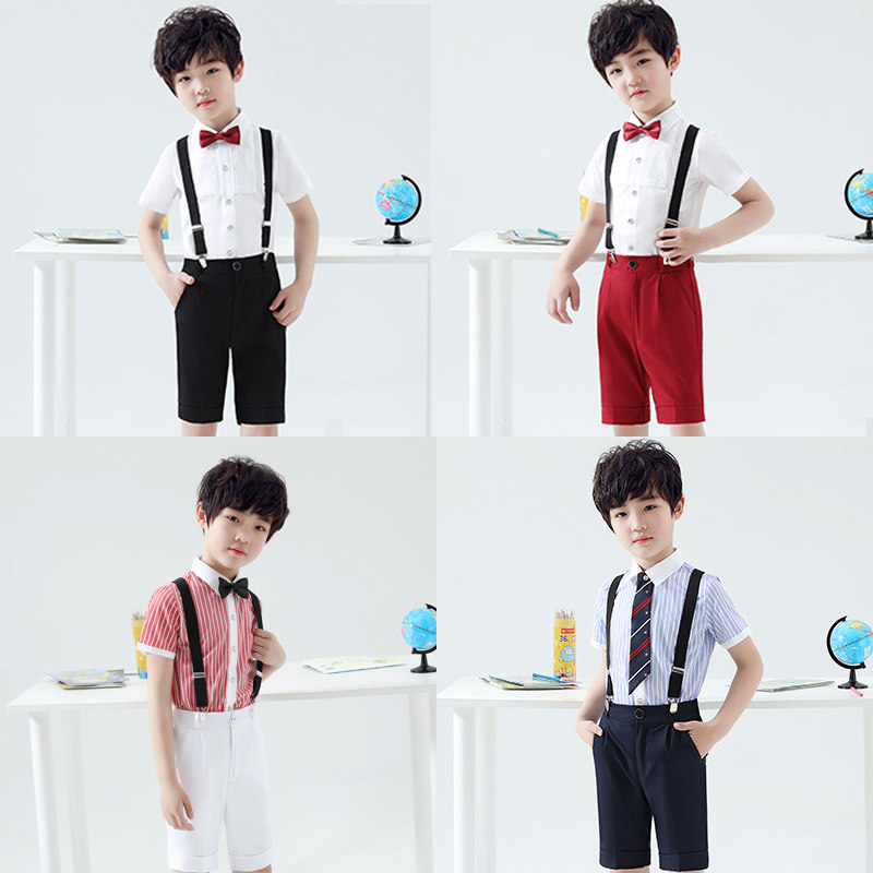 儿童表演服装男童舞蹈礼服幼儿园毕业钢琴演出服男孩主持人朗诵夏