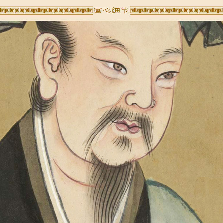 包拯包公画像 岳飞张良历史人物卷轴挂画 复古装饰画来图定制订做