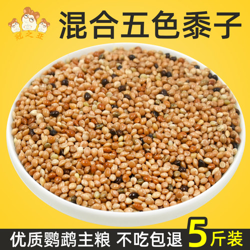 鸟粮食虎皮牡丹玄凤中小型鹦鹉饲料五色黍子鹦鹉混合粮谷子5斤