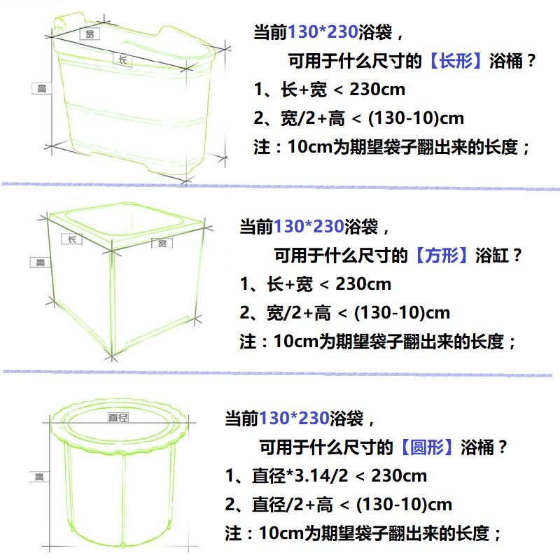 130*230一次性浴袋婴儿游泳池袋塑料浴缸套袋浴桶水疗木桶泡澡袋