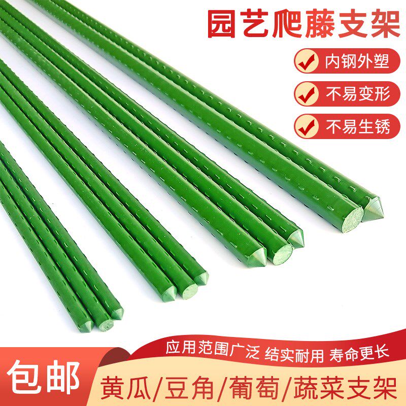 园艺种菜黄瓜豆角葡萄蔬菜种植爬藤支架杆花卉包塑料钢管支撑架子 - 实物图