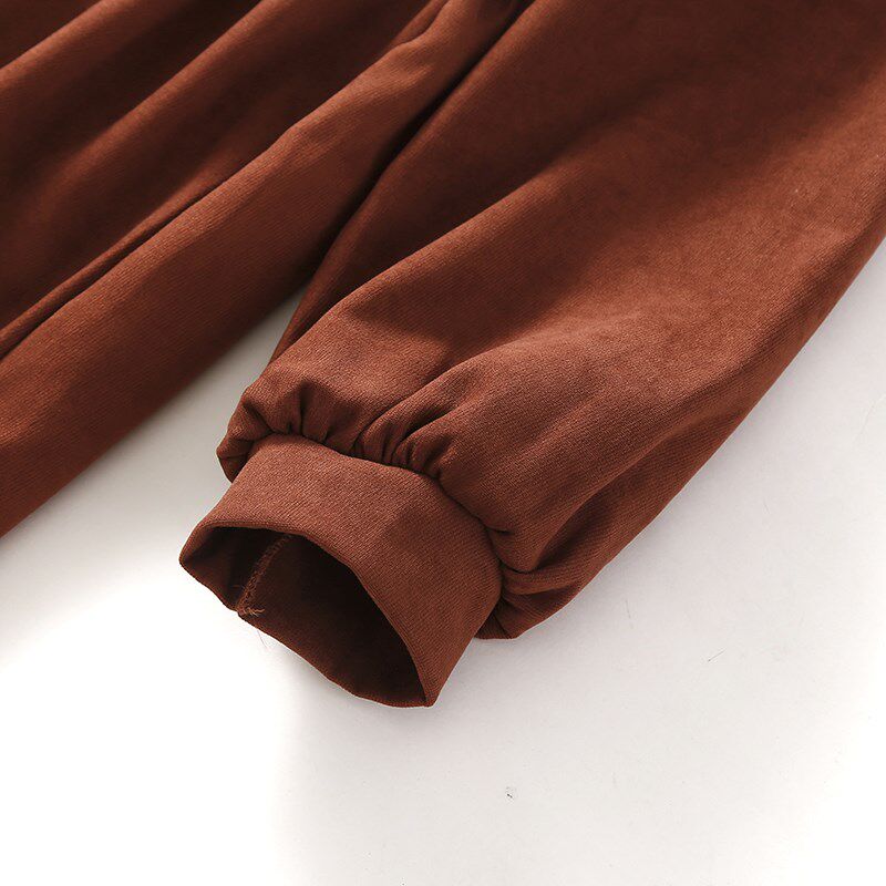 复古长袖连衣裙女秋季新款大码抽绳收腰显瘦衬衫裙中长款打底裙子