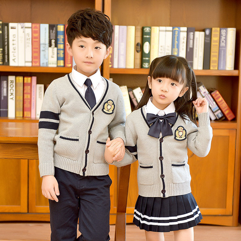 男童女童装春秋学院风冬装班服开衫毛衣套装中小学校服幼儿园园服