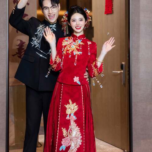 2026新款秀禾服婚服新娘结婚敬酒服重工嫁衣中式订婚服龙凤褂喜服