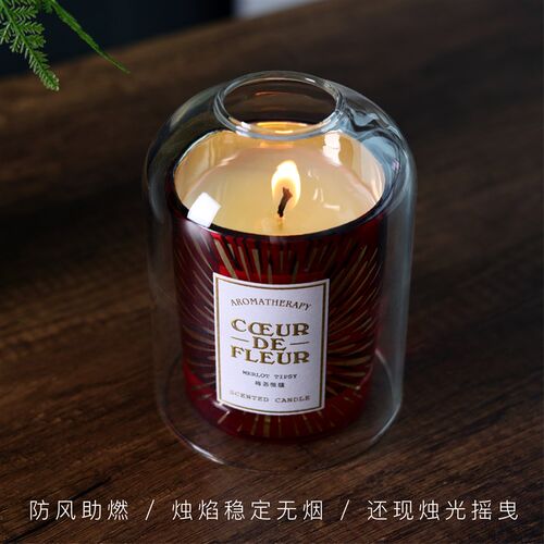芳心悦香氛蜡烛防风改善记忆坑聪明盖透明手工高硼硅玻璃烛罩