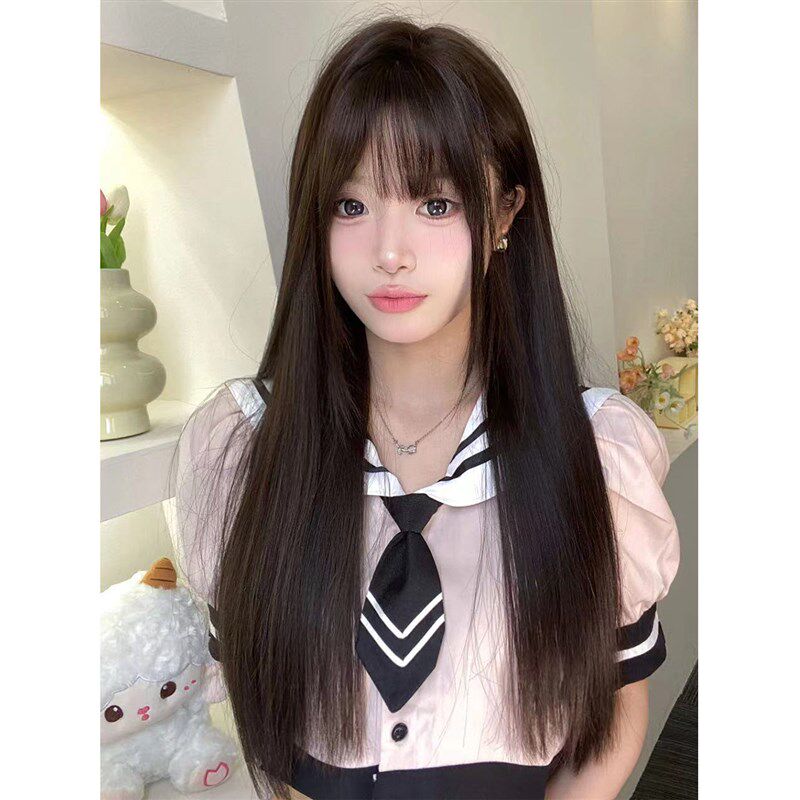 束朵假发女长发长直发网红日常jk清纯可爱Lolita全头套整顶假发